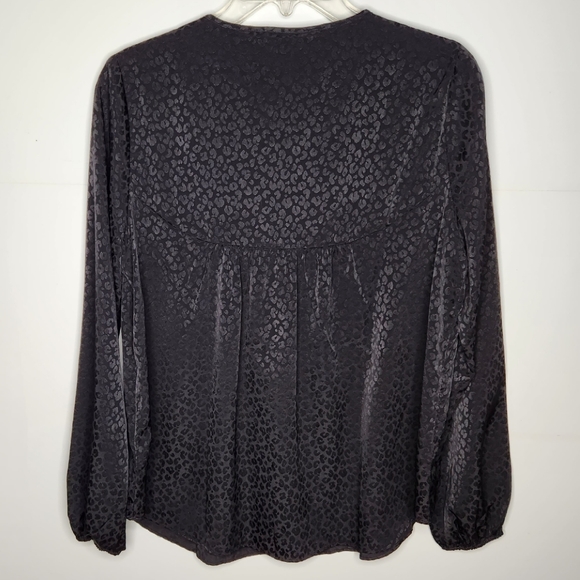 Lilly Pulitzer Hensley Top Blouse Leopard Jacquard Small Black Whimsigoth NWT - Picture 3 of 10